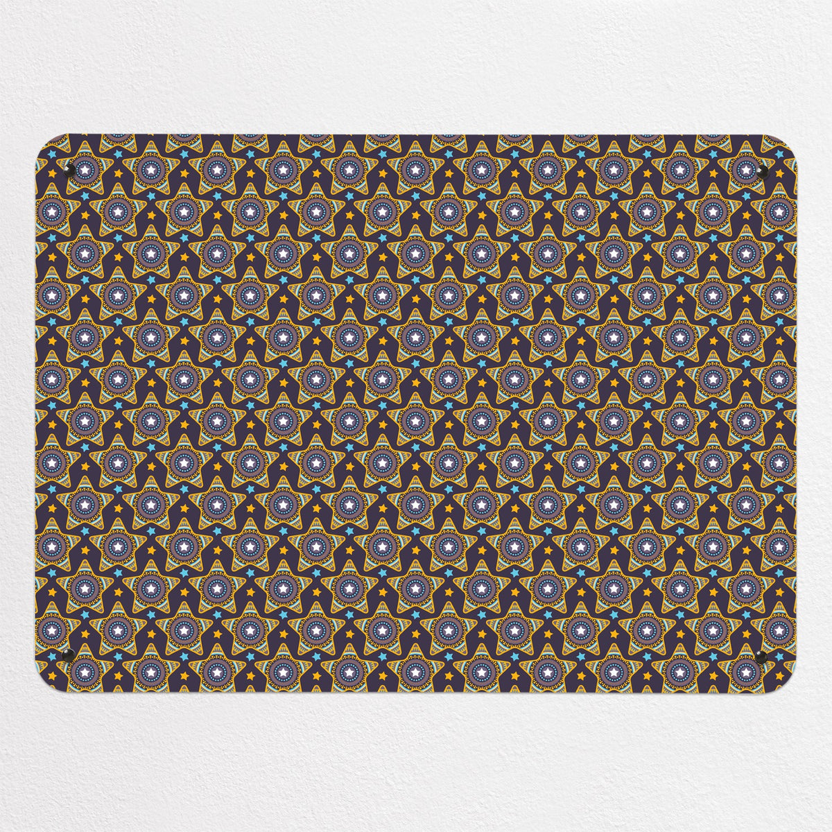 Stars magnetic notice board in purple, medium size, 75 × 55 cm