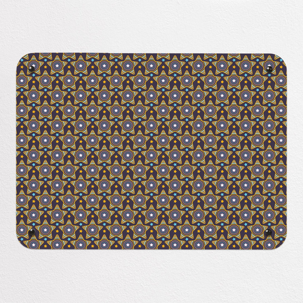 Stars magnetic notice board in purple, small size, 55 × 40 cm