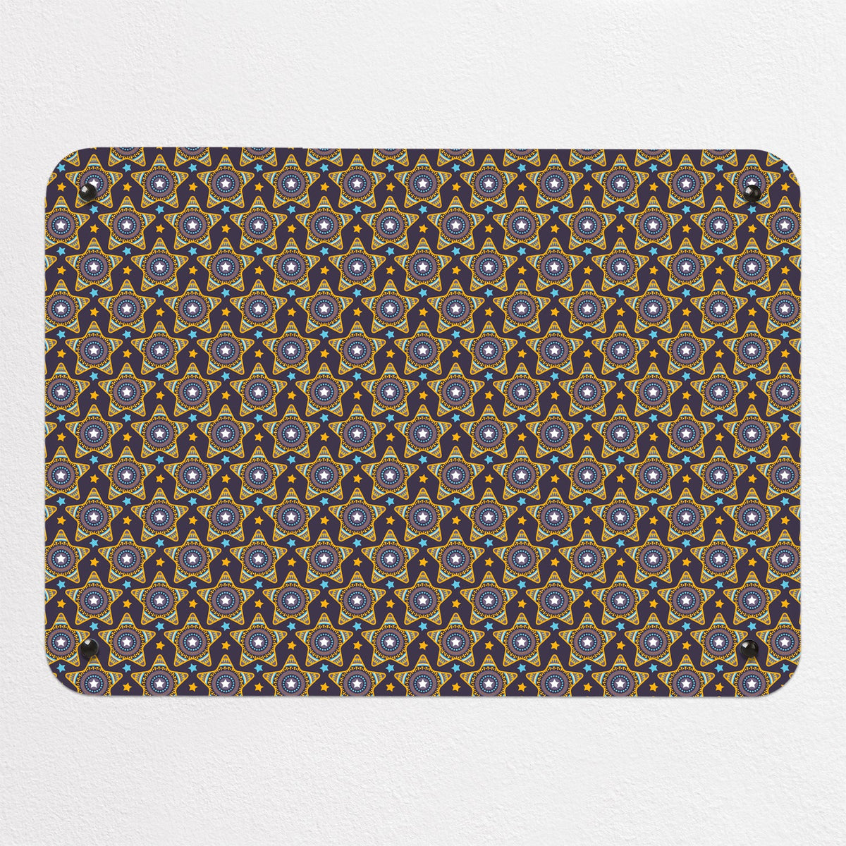 Stars magnetic notice board in purple, small size, 55 × 40 cm