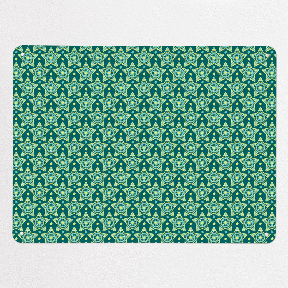 Stars magnetic notice board in teal, large size, 100 × 75 cm