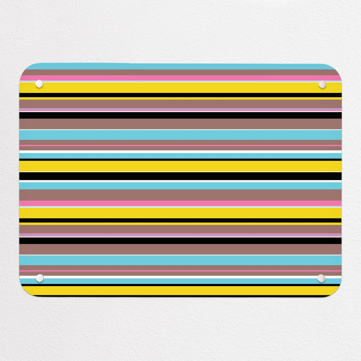 Stripes magnetic notice board in Stripes - Liquorice, small size, 55 × 40 cm