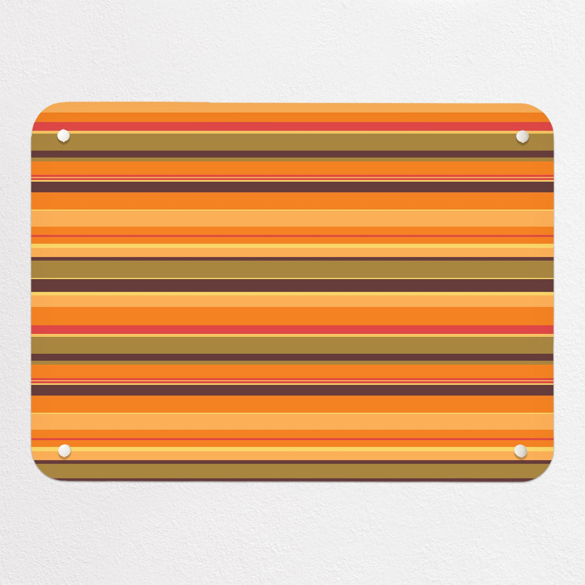 Stripes magnetic notice board in Stripes - Pumpkin, small size, 55 × 40 cm