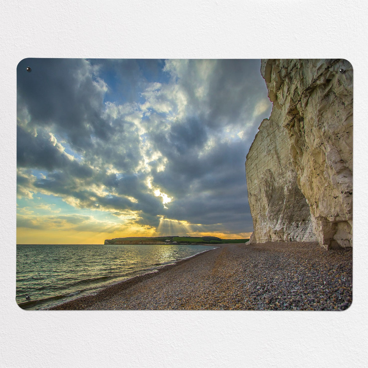 Sussex Coast Sunset magnetic notice board, large size, 100 × 75 cm