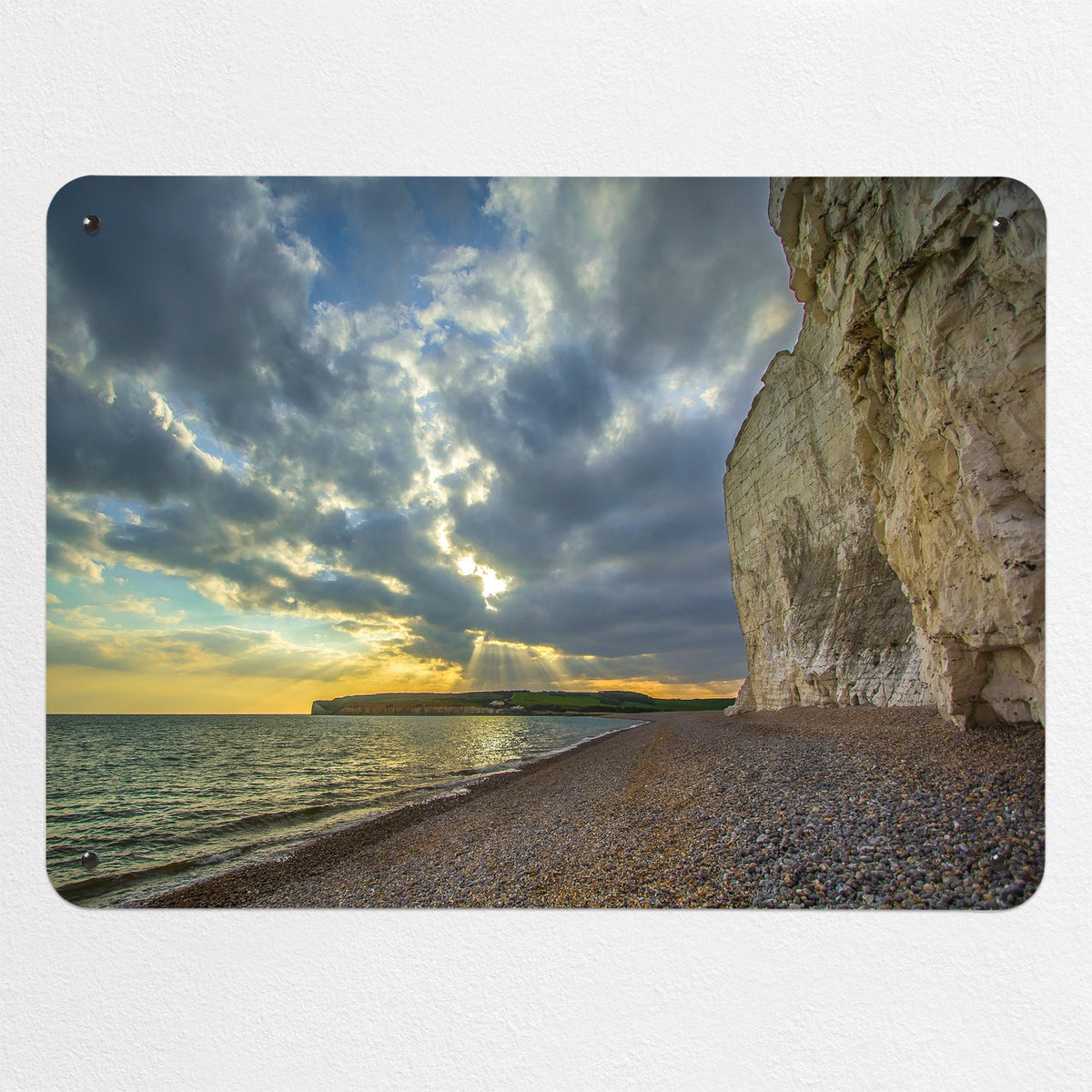 Sussex Coast Sunset magnetic notice board, medium size, 75 × 55 cm