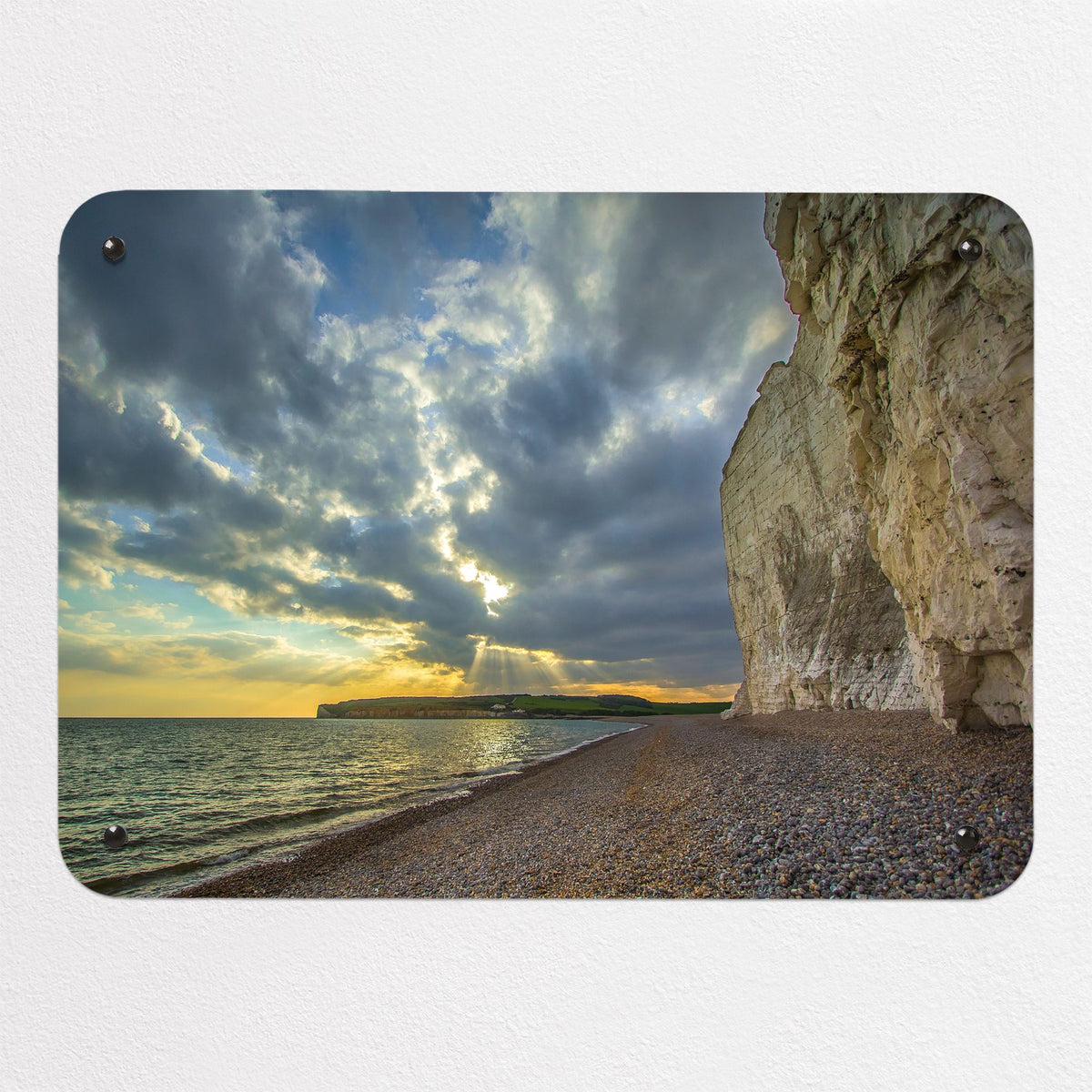 Sussex Coast Sunset magnetic notice board, small size, 55 × 40 cm