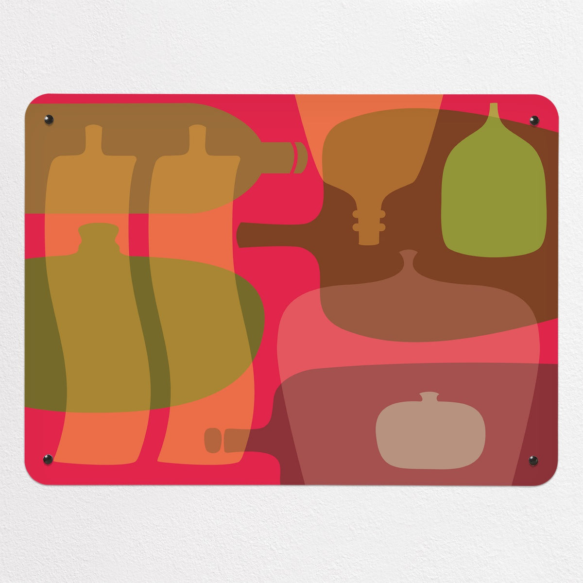 Ten Bottles magnetic notice board in Coloured, medium size, 75 × 55 cm