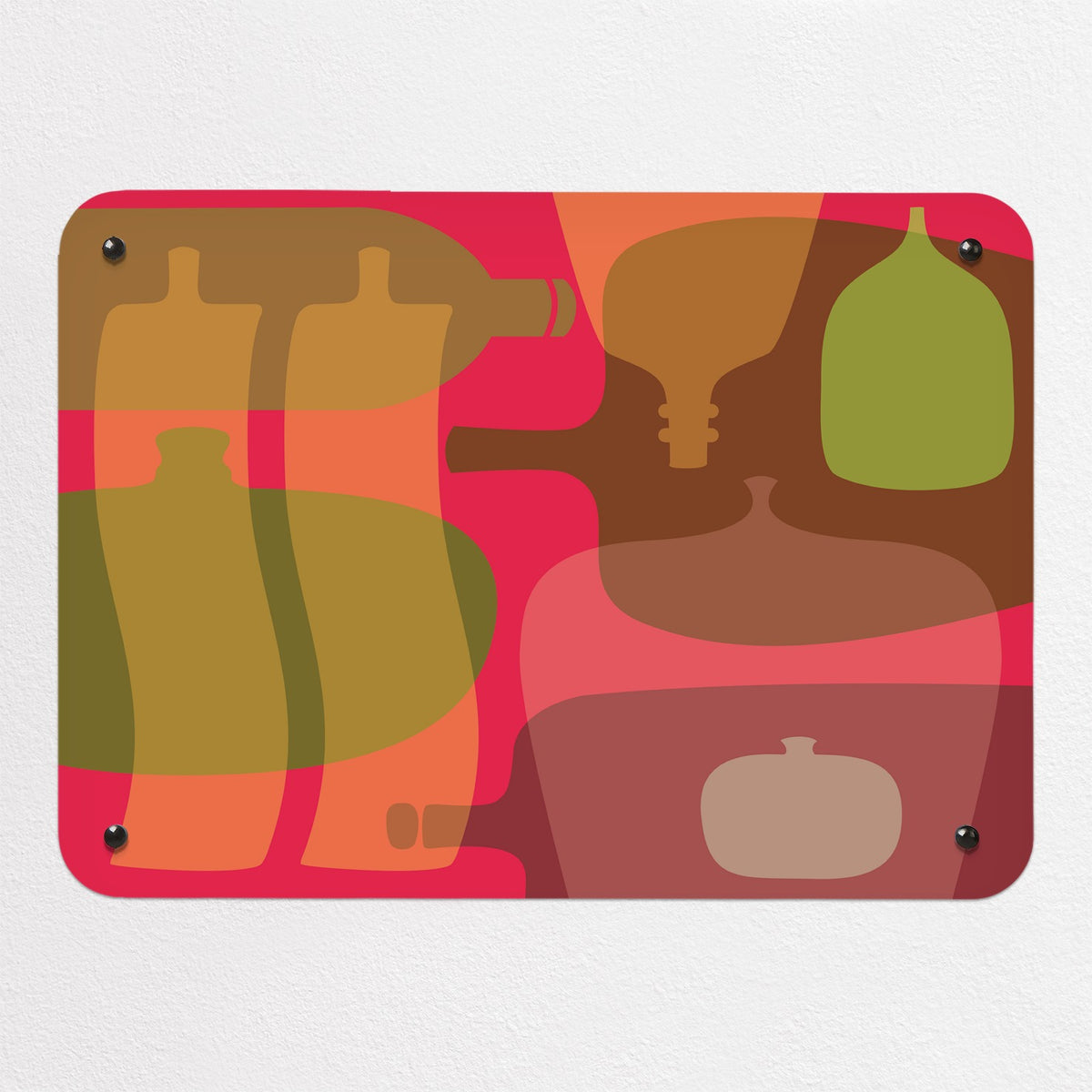 Ten Bottles magnetic notice board in Coloured, small size, 55 × 40 cm