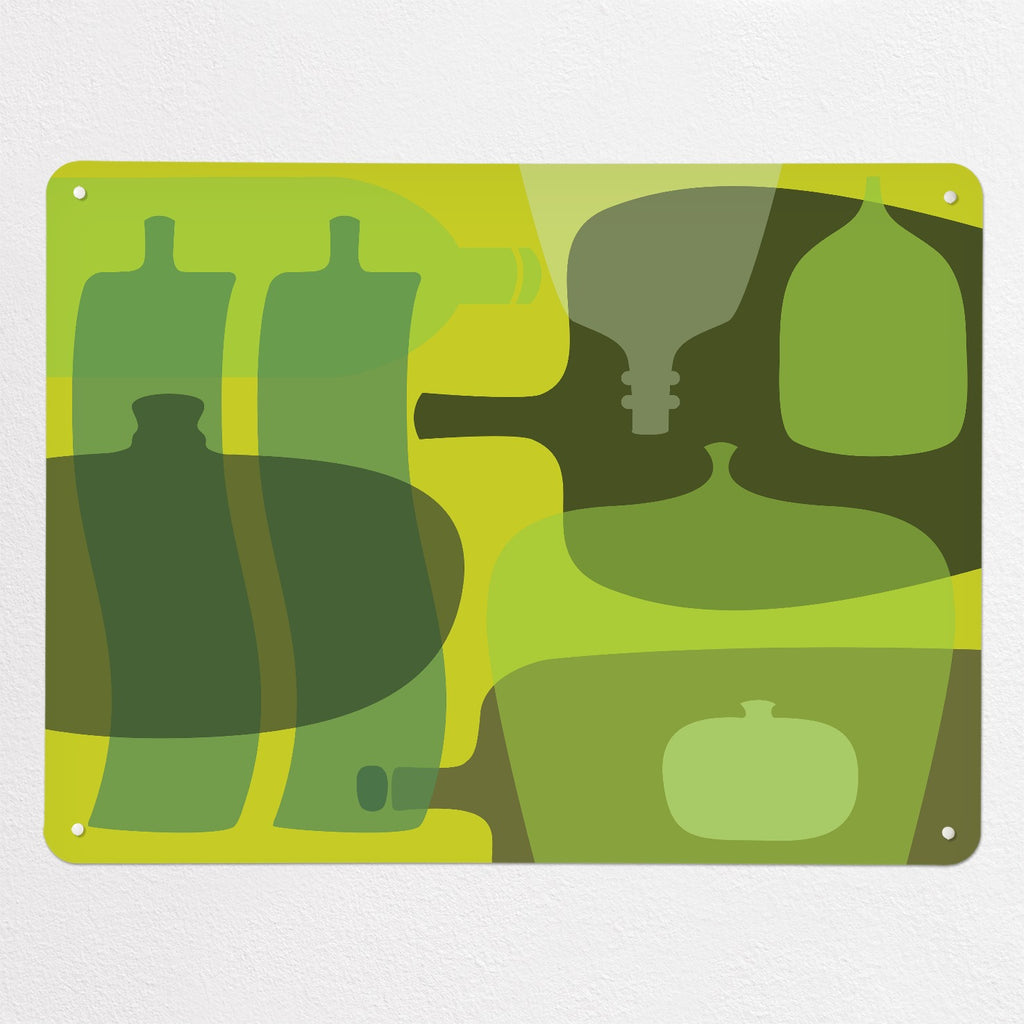 Ten Bottles magnetic notice board in Green, large size, 100 × 75 cm