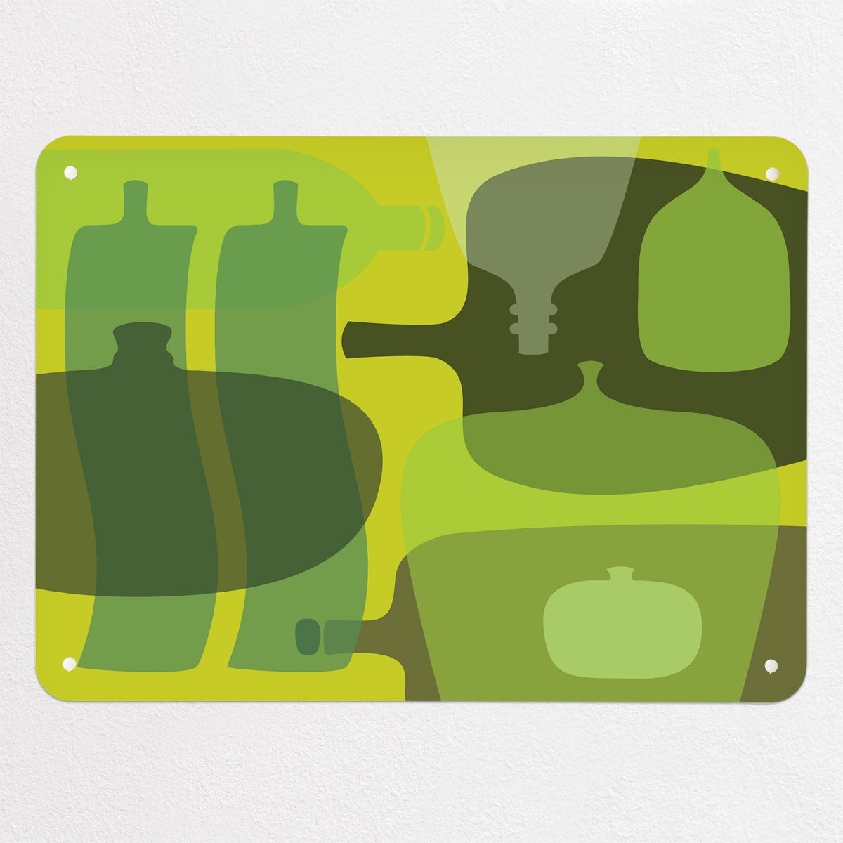 Ten Bottles magnetic notice board in Green, medium size, 75 × 55 cm