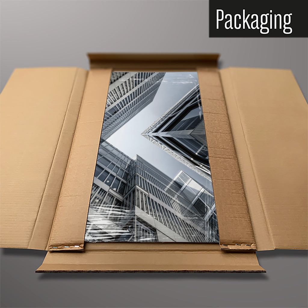 The Zurich Skyscrapers magnetic notice board packed flat in its cardboard box