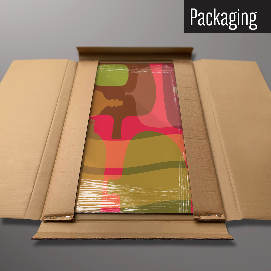 A ten coloured bottles design magnetic board in it’s cardboard packaging