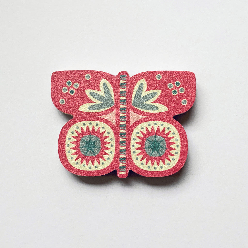 A butterfly fridge magnet from the gift set of three for gardeners