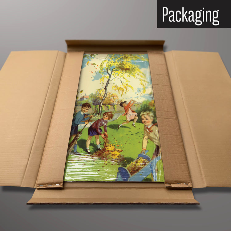 A collecting leaves magnetic board in it’s cardboard packaging