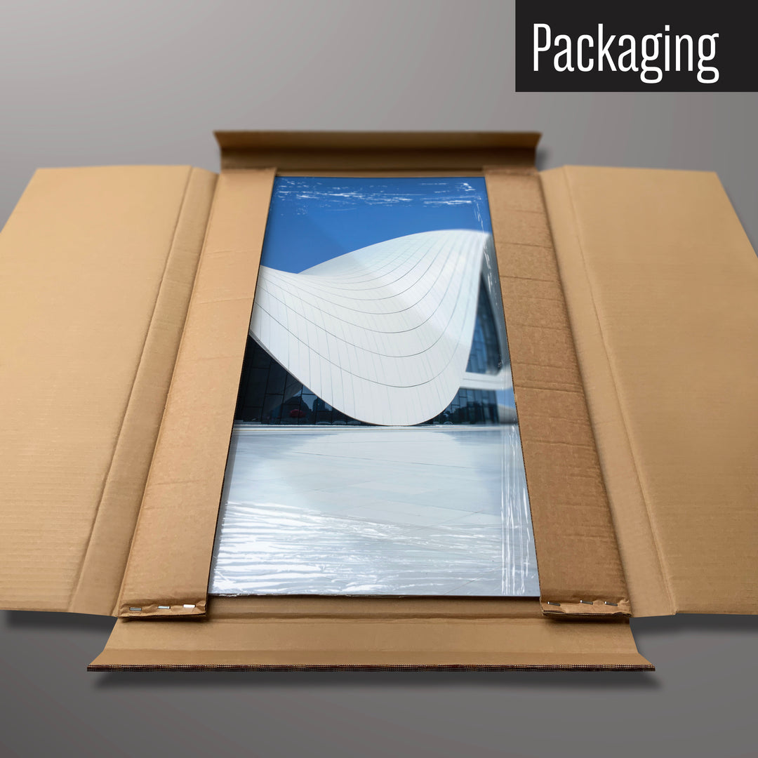 A Heydar Aliyev Centre magnetic board in it’s cardboard packaging