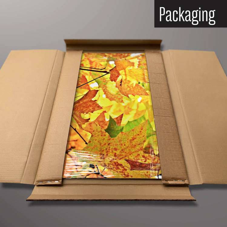 An autumn tree photographic Magnetic board in it’s cardboard packaging