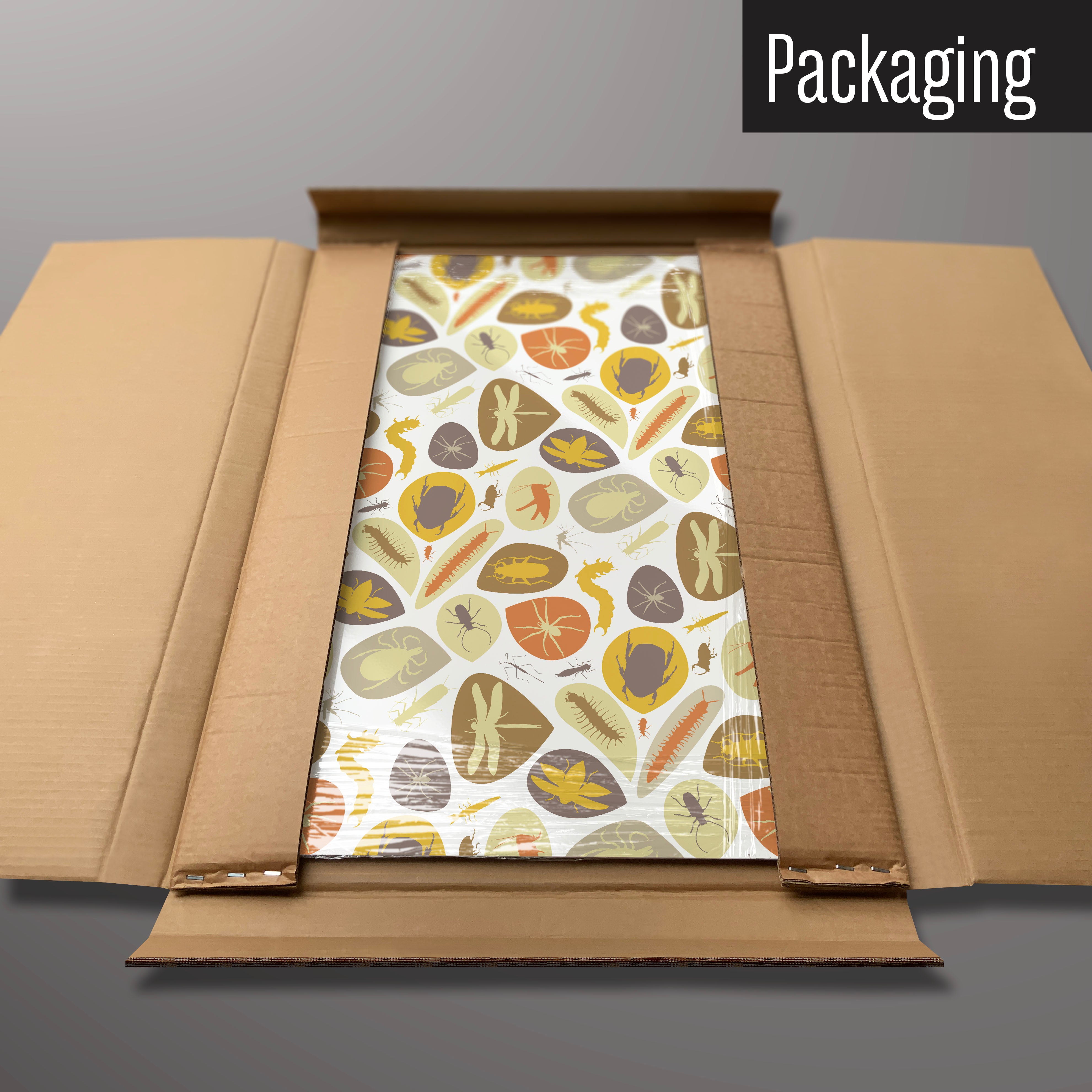 A bugs earthy design magnetic board in it’s cardboard packaging