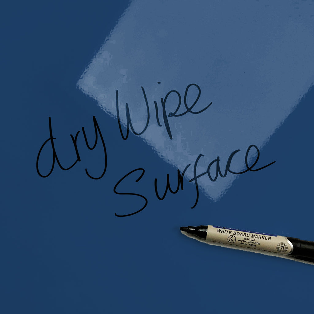 The words dry wipe surface written in marker pen on the Cloud Heart Cloud Heart magnetic notice board