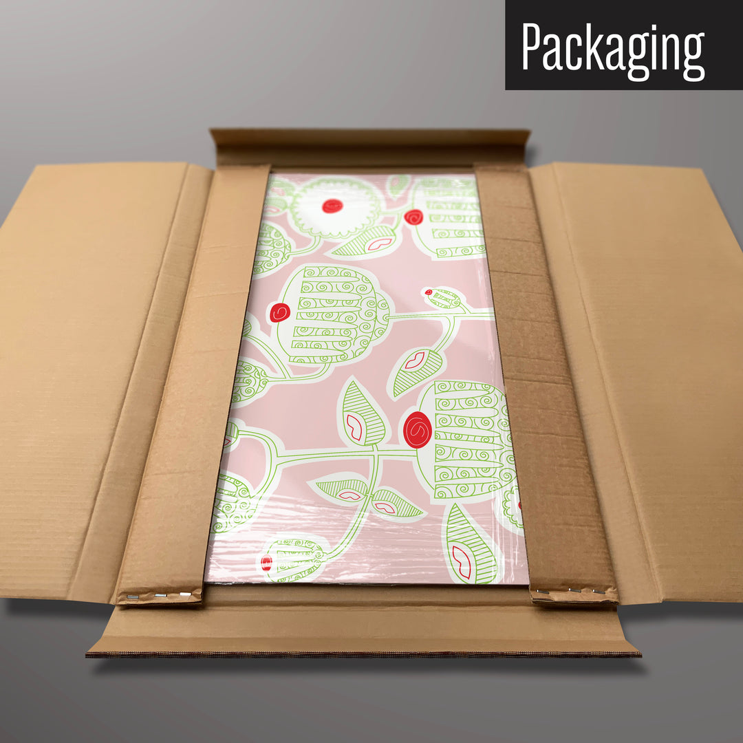A cupcake plant pink design magnetic board in it’s cardboard packaging