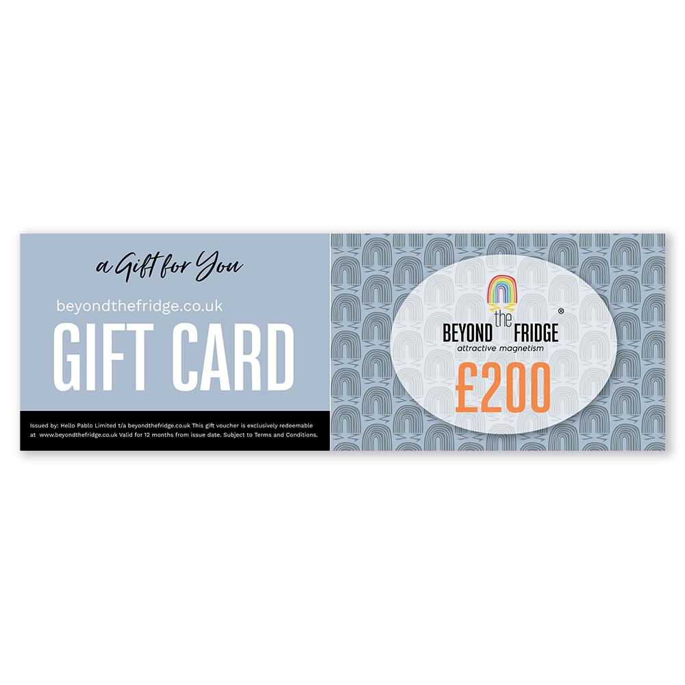A Beyond the Fridge gift card for £200