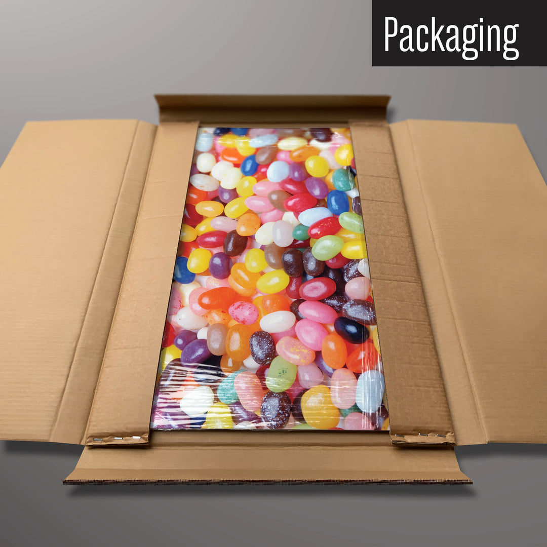 A jelly beans magnetic board in it’s cardboard packaging