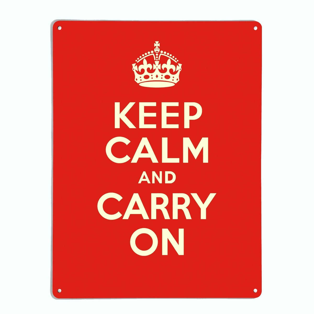 A large magnetic notice board by Beyond the Fridge with an image of a red vintage keep calm and carry on poster