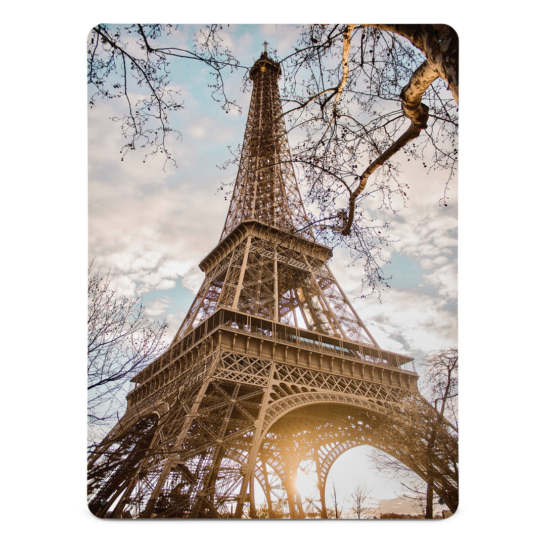 A large magnetic notice board by Beyond the Fridge with a photograph of the Eiffel Tower Paris 