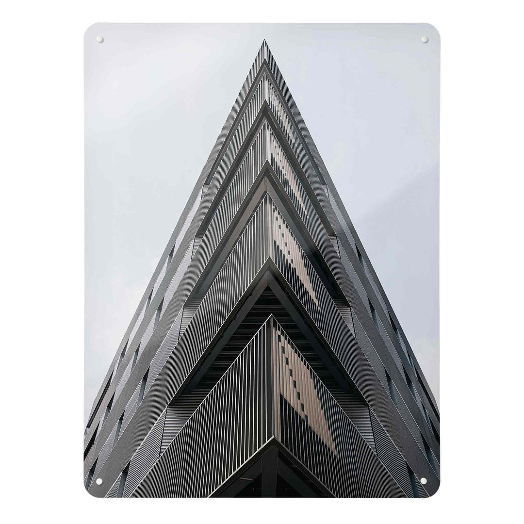 A large magnetic notice board by Beyond the Fridge with a photographic image of a London Skyscraper