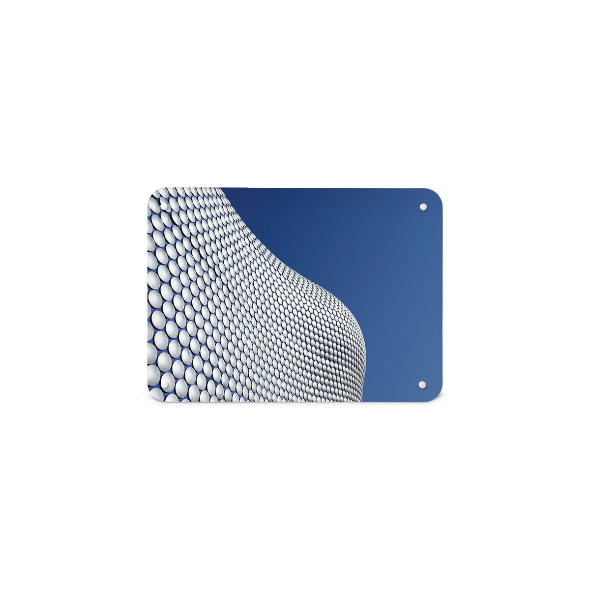 A small magnetic notice board by Beyond the Fridge with a photograph of the Selfridges Building Birmingham