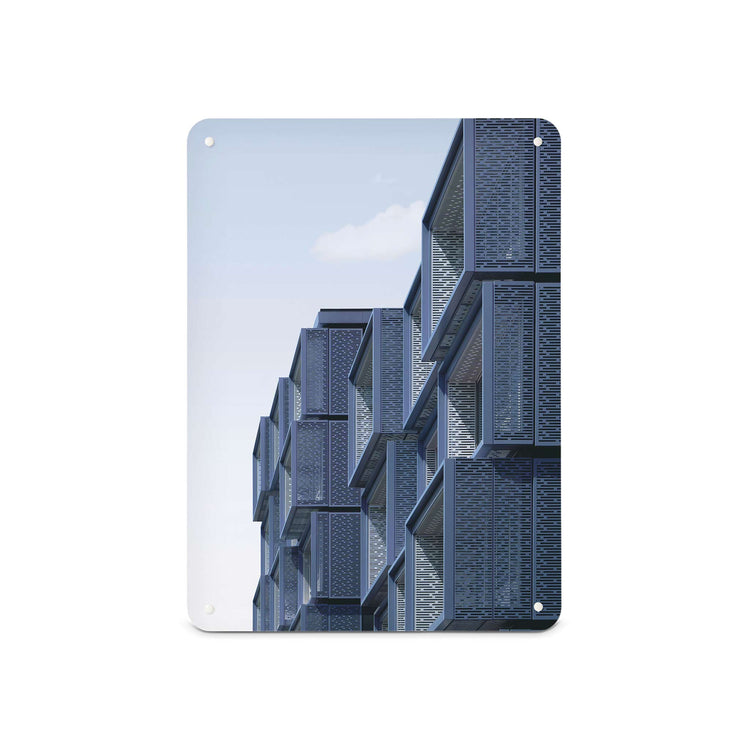 A medium magnetic notice board by Beyond the Fridge with an image of a modern blue building