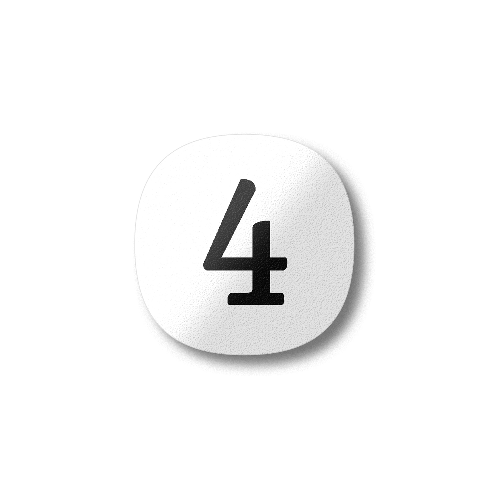 A black number four on a white background design plywood fridge magnet by Beyond the Fridge