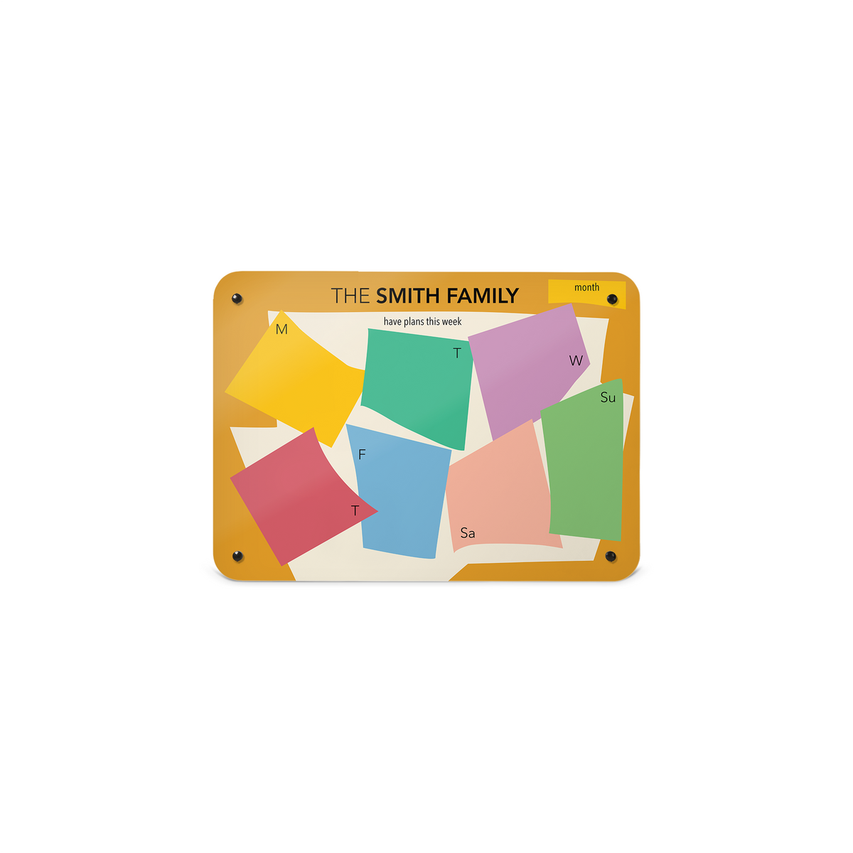 A small landscape magnetic notice board by Beyond the Fridge with a Henri Matisse design weekly planner to personalise