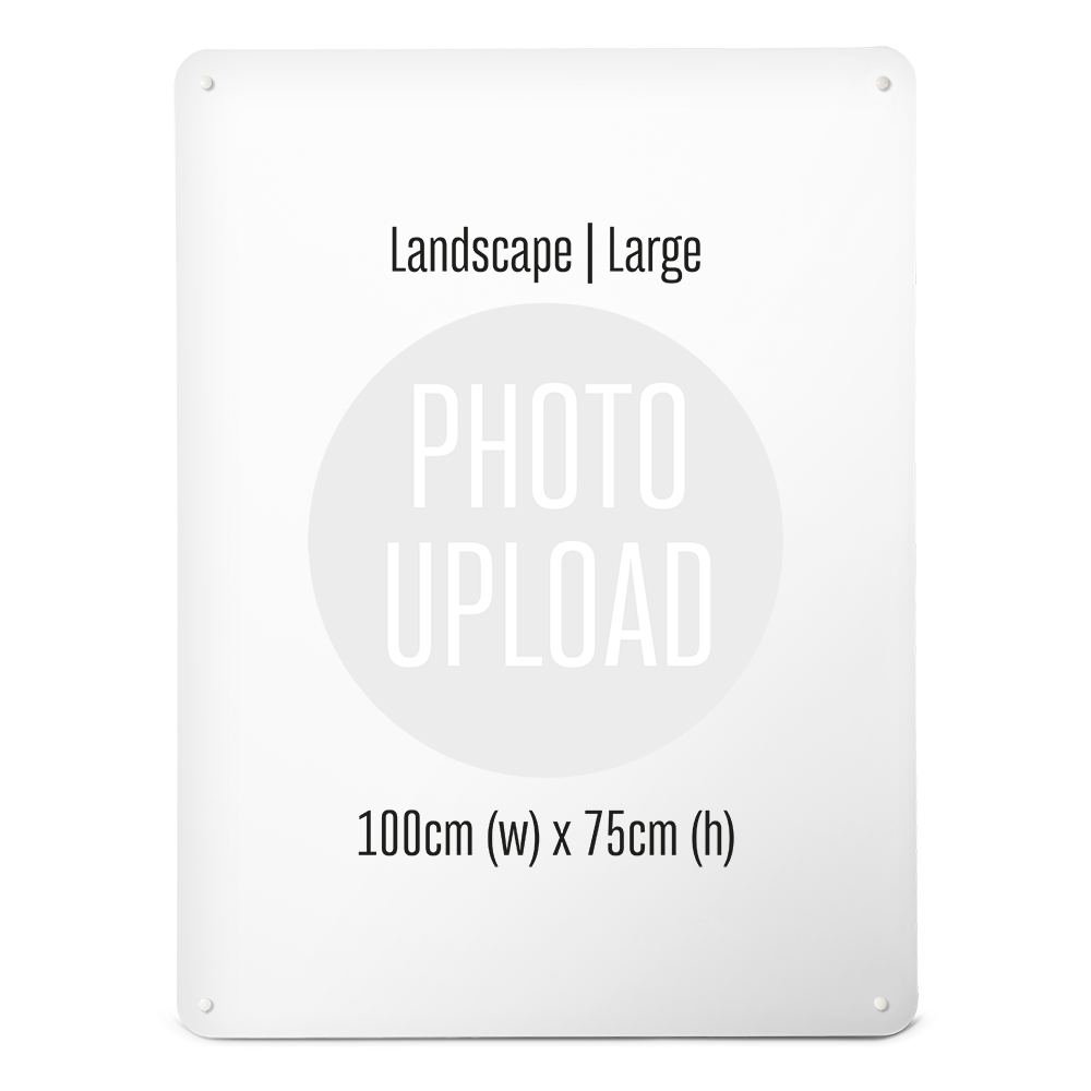 A Create Your Own board, large: 100 cm by 75 cm, ready for your photo