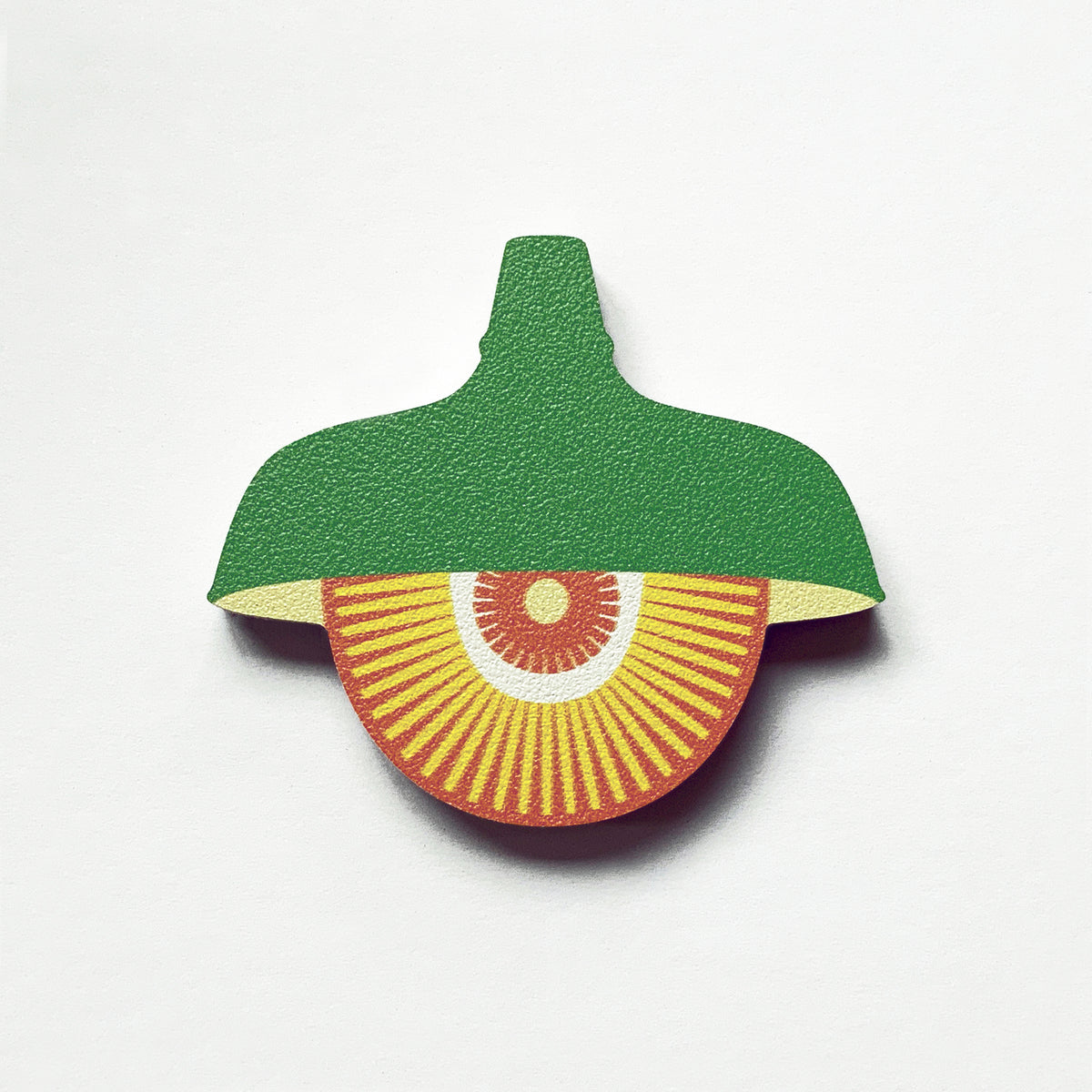 A green retro pendant light plywood fridge magnet by Beyond the Fridge