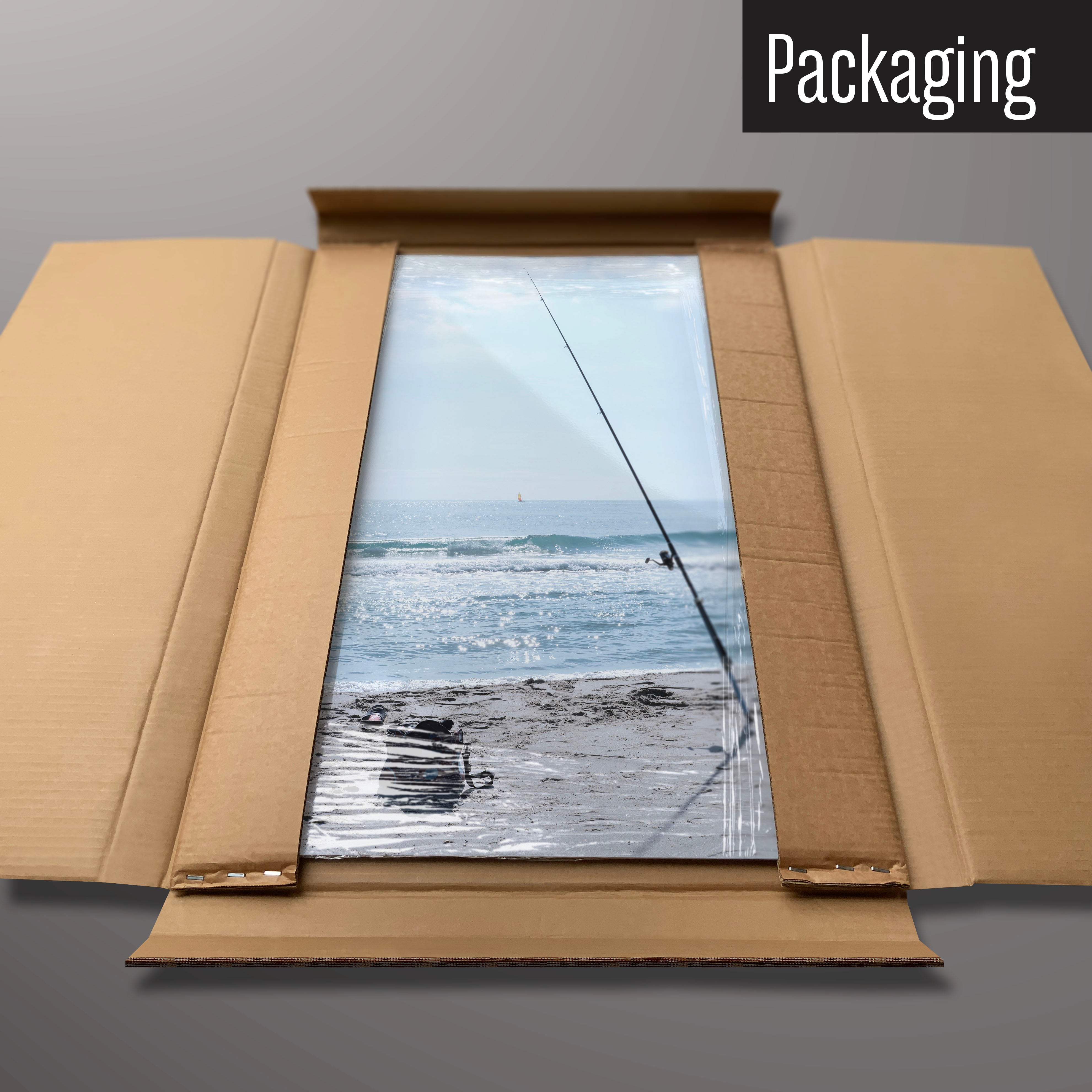 A fishing tackle photograph magnetic board in it’s cardboard packaging