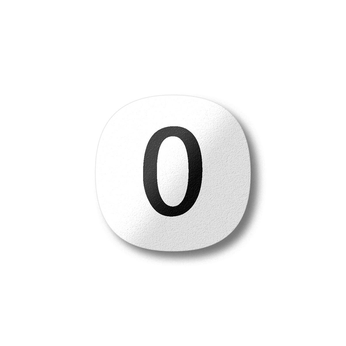 A black zero on a white background design plywood fridge magnet by Beyond the Fridge