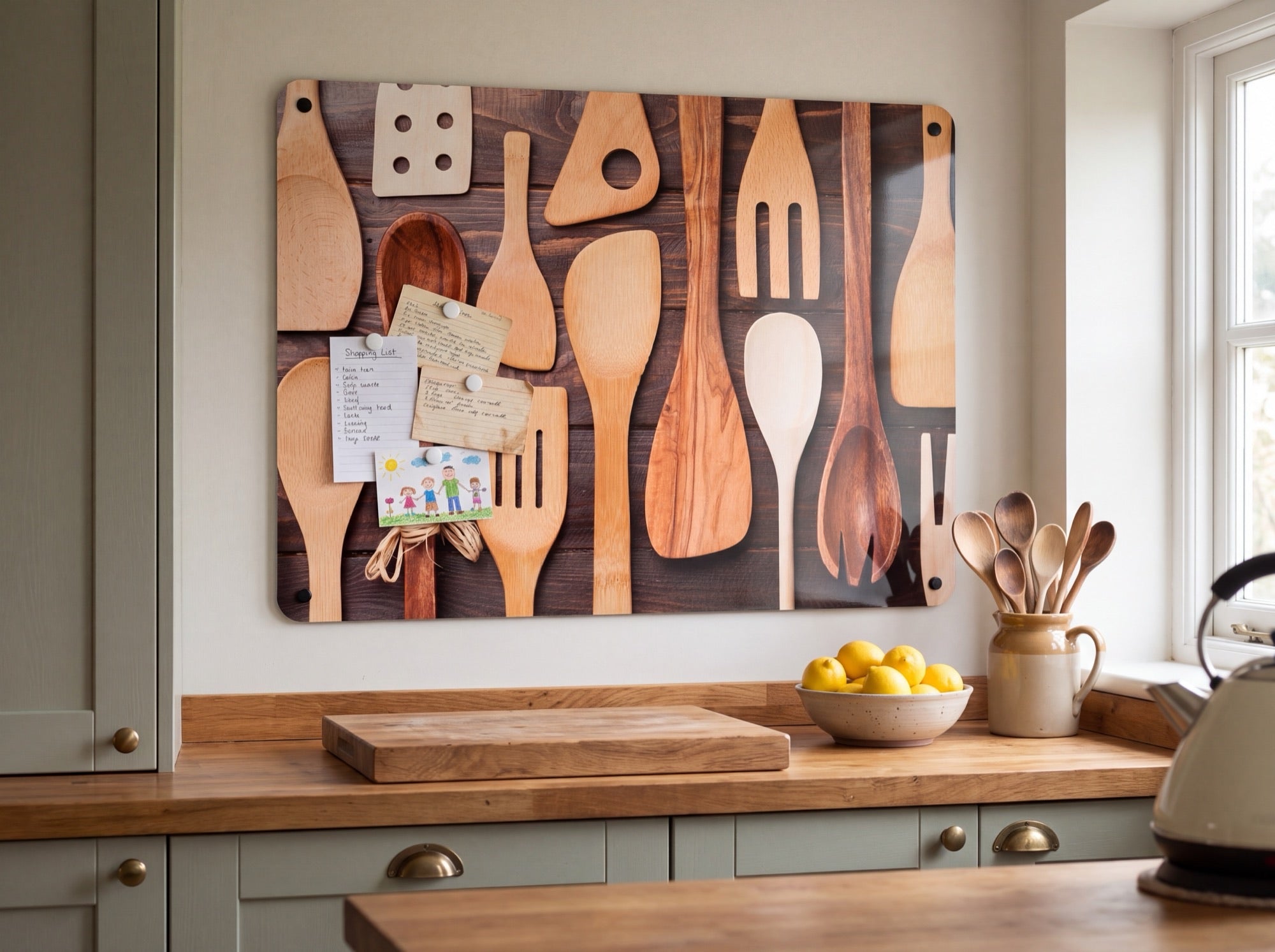 A Beyond the Fridge magnetic board in a kitchen