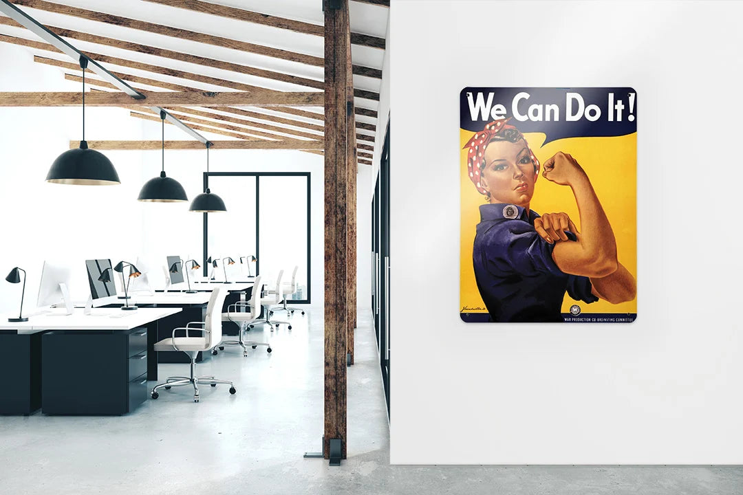 A poster panel in an open-plan office
