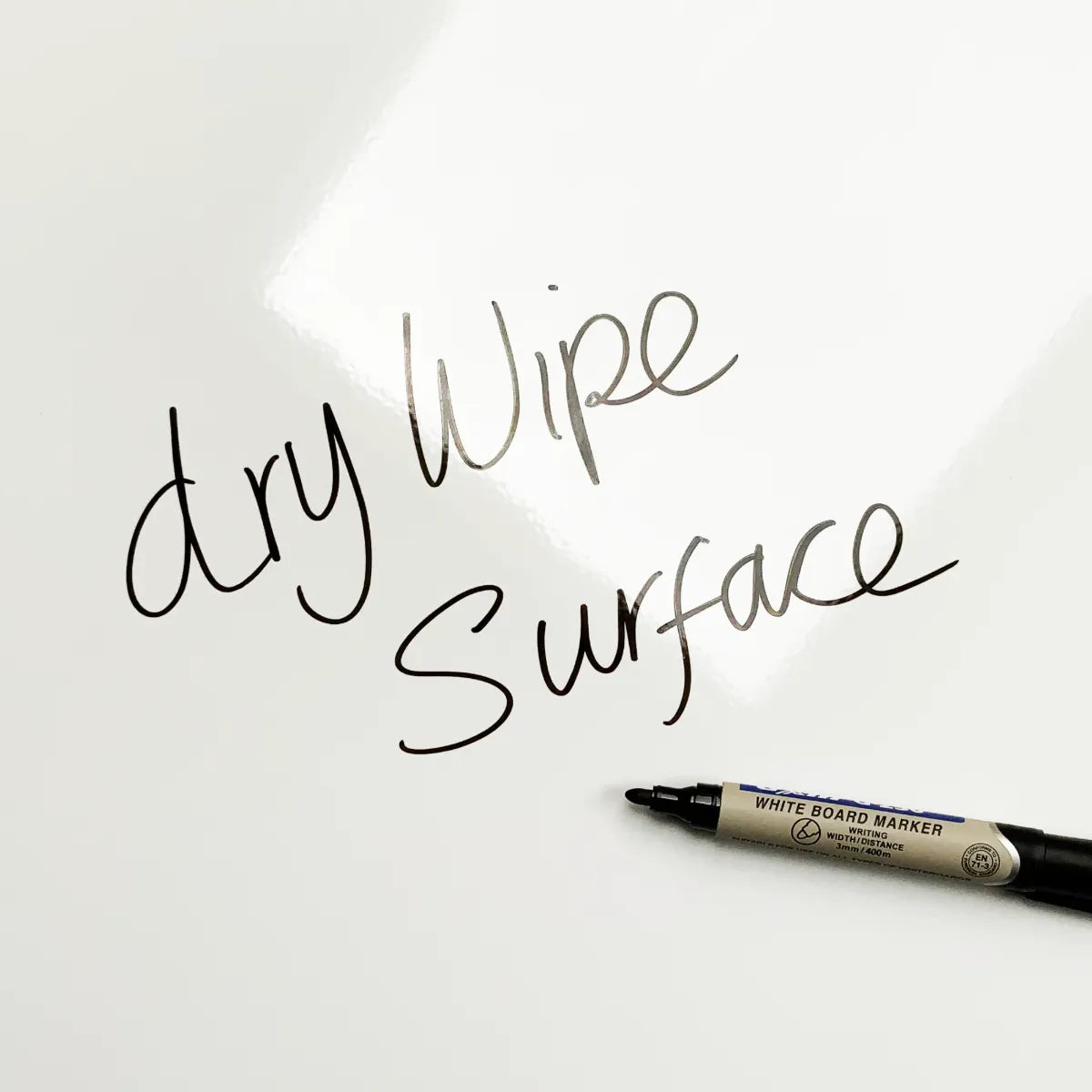 Writing wiped from the dry wipe surface