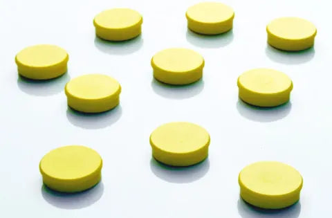 Yellow disc fridge magnets