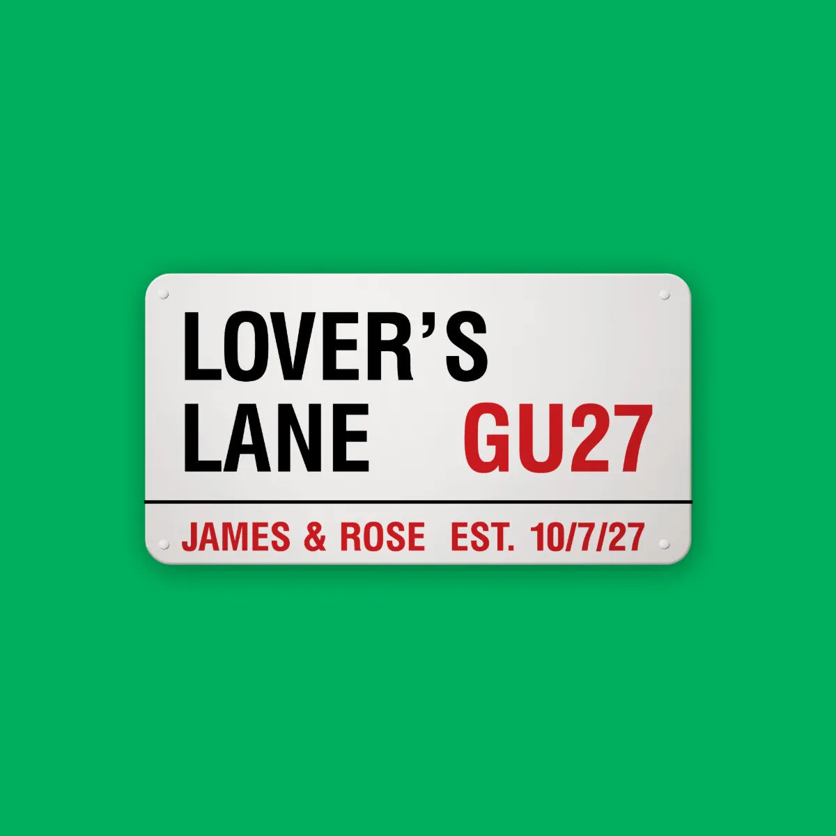 A personalised London street sign reading Lover’s Lane