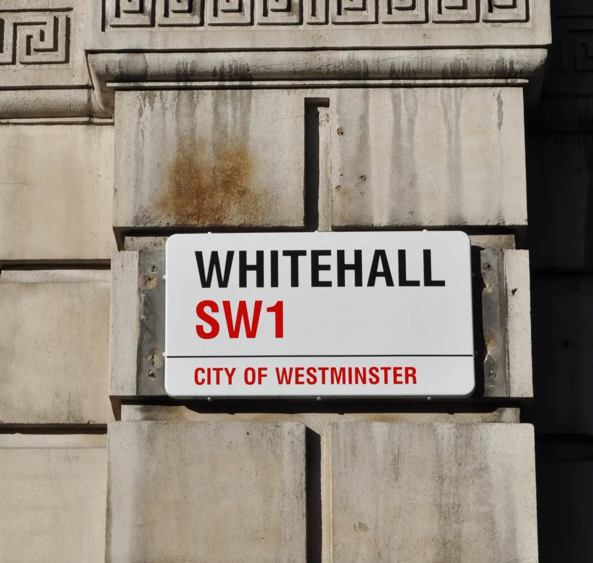 Whitehall SW1 street sign