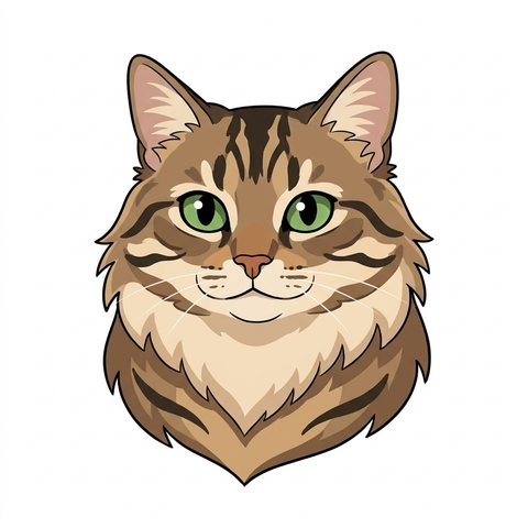 A cat portrait as cartoon
