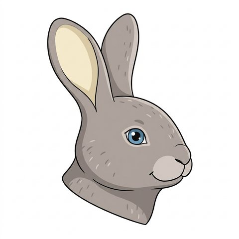 A rabbit portrait as cartoon