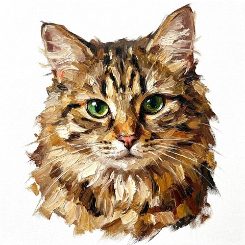 A cat portrait as oil painting