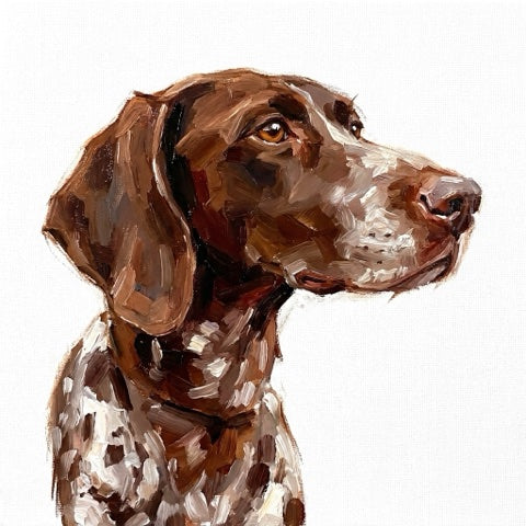 A dog portrait as oil painting