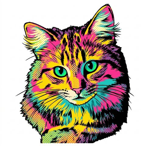A cat portrait as pop art