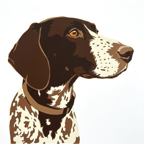 A dog portrait as screen print