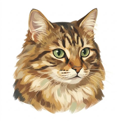 A cat portrait as vintage poster