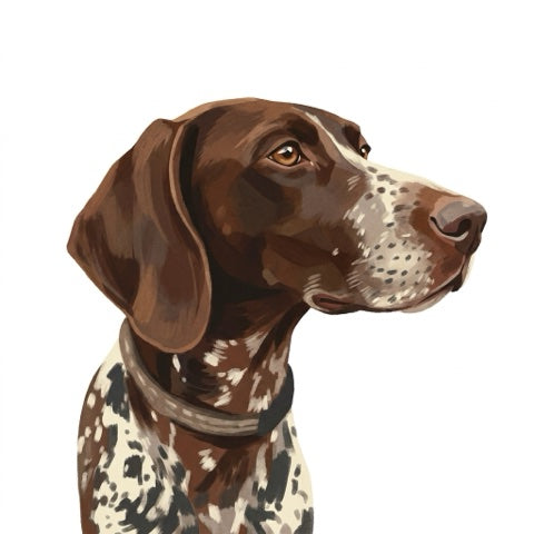 A dog portrait as vintage poster