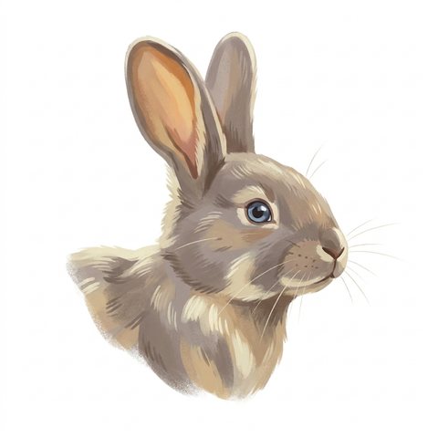 A rabbit portrait as vintage poster